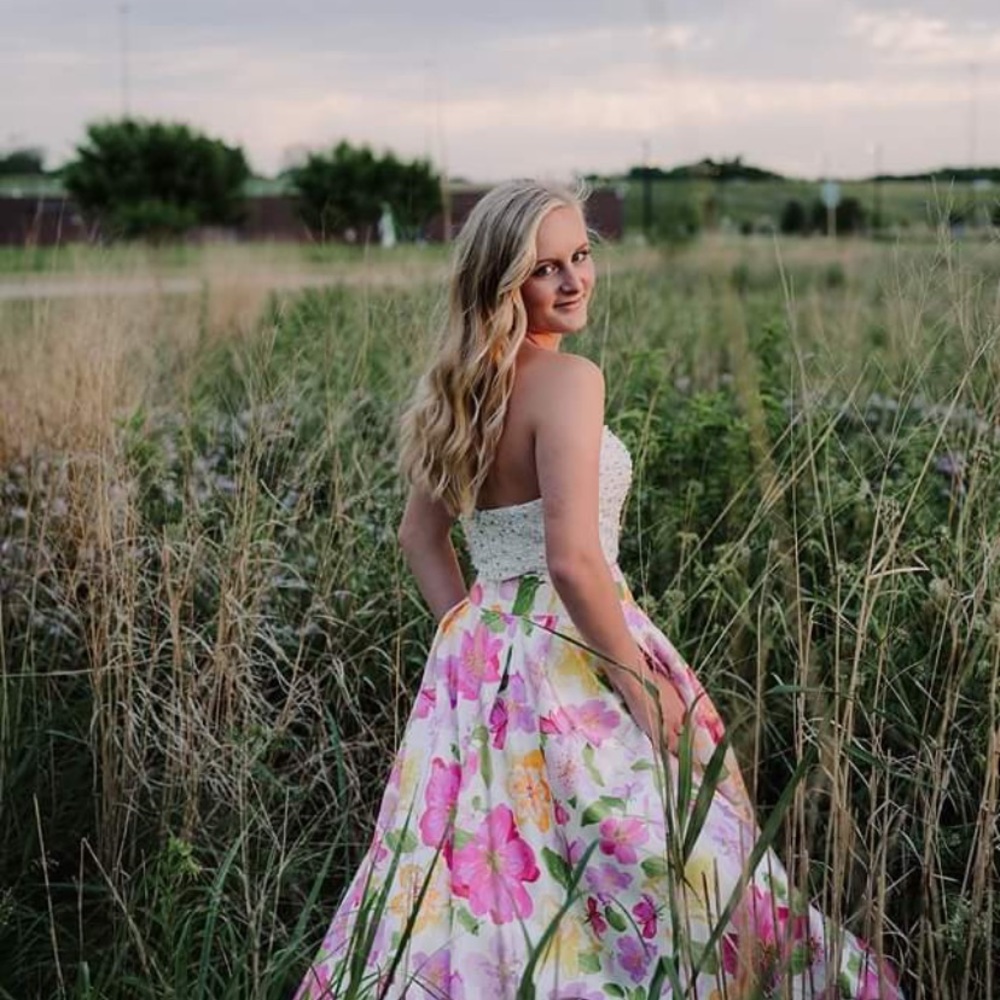 Floral Two Piece Prom Dress